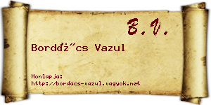Bordács Vazul névjegykártya